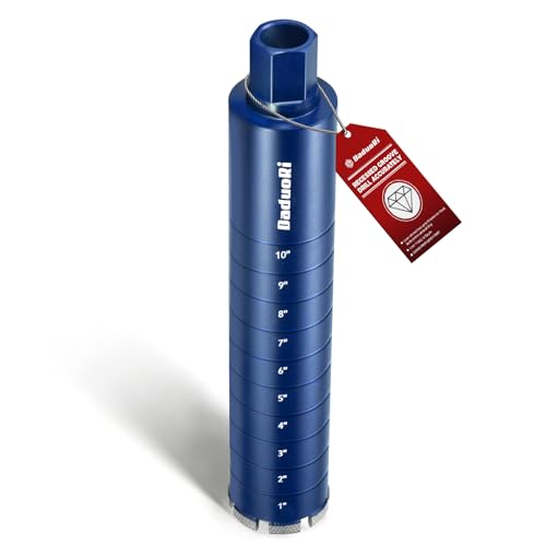Image of 3 inch Core Drill Bit with Etched Depth Scale - Industrial for Reinforced Concrete, Brick Block, Masonry,1-1 /4 inch-7 UNC,14 inch Drilling Depth, Precision-Welded & Aggressive Sharp 12mm Segments, Wet