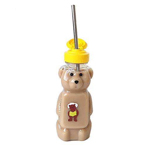 GUMEI Belle Bande dessinée Ours Paille Tasse Bouteille d'eau avec Couvercle étanche Maison Voyage Couples Enfants Festival Cadeau 250 ML Cover