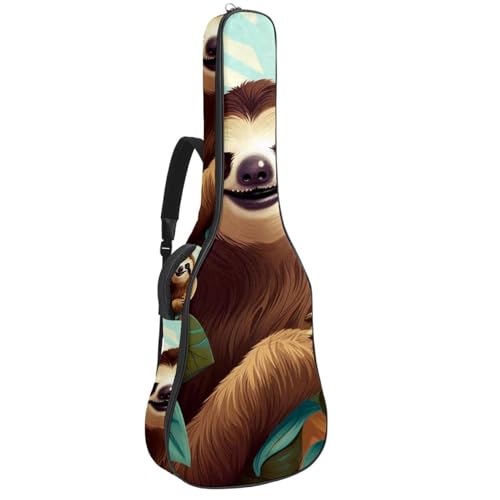 Sac pour guitare acoustique de 101,6 cm étanche avec poches motif paresseux