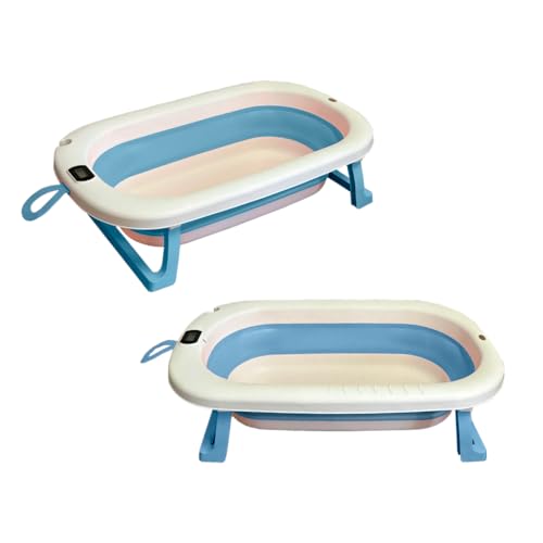 Banheira Retrátil Dobrável Silicone De Bebe Com Termometro digita...