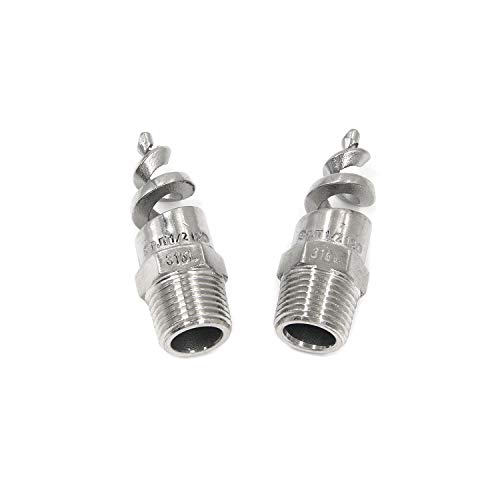 Image of MY MIRONEY 2PCS 1 /2 inch NPT Male Spiral Cone Atomization Nozzle | Metal Industrial Dust Remove Nozzle Spray for garden