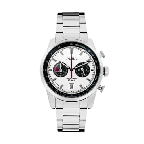 Image of Alba White + Black Dial Chronograph Watch - A4B009X1