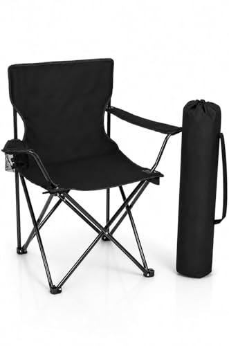 Image of Portable Camping Chair Foldable Outdoor Picnic Chair with Carry Bag, Folding Chair for Camping, Travel, BBQ, Hiking & Garden Use | Metal Frame with Oxford Fabric | Multicolor