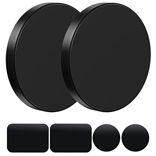 Aimant Telephone Voiture, Lot de 2 Support Telephone Voiture Magnetique Porte Telephone Voiture Aimanté Attache Telephone Voiture avec 4 Plaque Métallique, Compatible avec iPhone Samsung Huawei