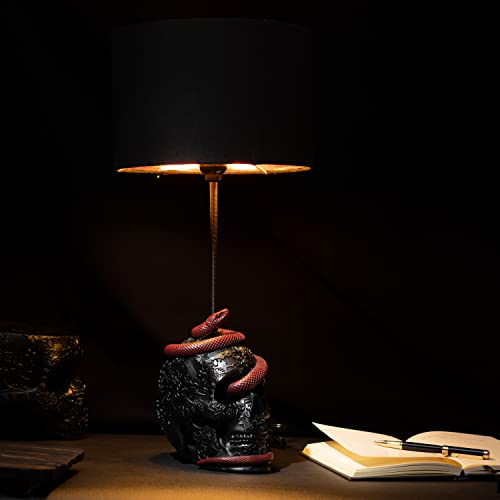 Gute Skull Snake Lamp 24" H Snake Skull Desk Table Lamp, Goth Decor, Skull Decor, Snake Decor, Snake Figurine Unique Table Lamp Decor For Any Room - Unique Novelty Gifts #TOP4
