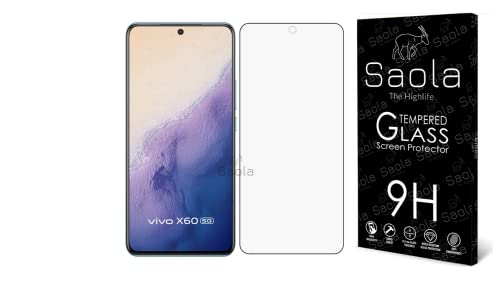 Image of Saola 9H Tempered Glass For Vivo X60 (PACK OF 1) with Free Installation Kit. Full screen Coverage. Free Replacement If Received Damaged - 6.56 inch
