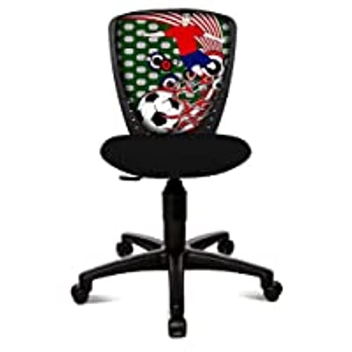 Topstar 70560JF40 Swap S'cool Chaise de Bureau pour Enfant et Adolescent Noir/Motif Jeune garçon Jouant au Football