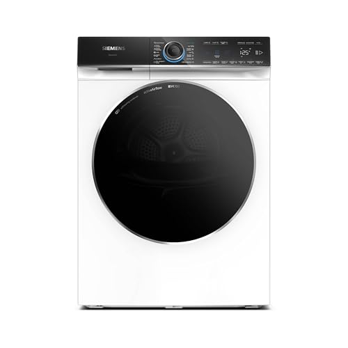Siemens WR47B2C40 iQ700 Wärmepumpen-Trockner, 9 kg, Selbstreinigender Kondensator, AutoDry, Kurzprogramm 40', Nachlegefunktion, Reversierende Trommel, halbe Beladung, LED-Display, Touch Control