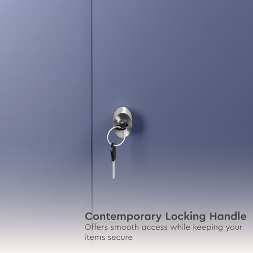 Image of Interio by Godrej Luminex NX 2-Door Steel Almirah (Textured Phiroja Blue), 1-Year Warranty, 1 Locker, 5 Shelves