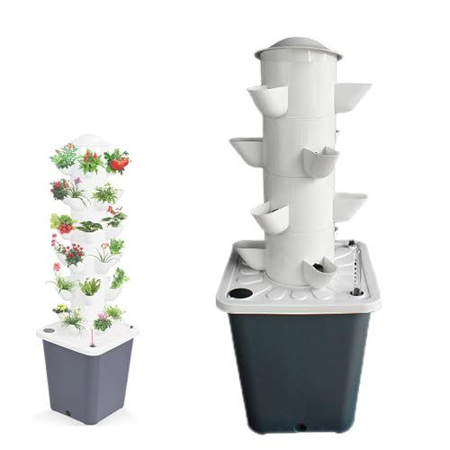 Sistema idroponico verticale intelligente, aeroponic da giardino interno con pompa, fioriera senza suolo per erbe e verdure, torre salvaspazio per balcone ufficio