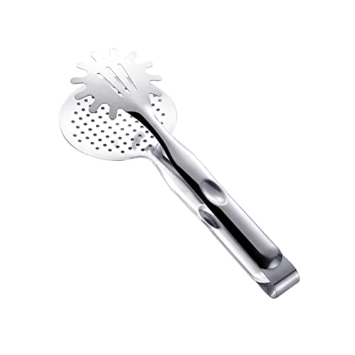 TIDTALEO 1pc Silver Metal Barbecue Oil Draining Tongs