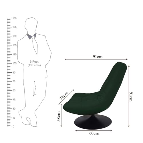 Image of The Attic Chiron Lounge Chair,Comfy Chair for Living Room, Relaxing Chair for Bedroom, 360 Chair, Royale Green