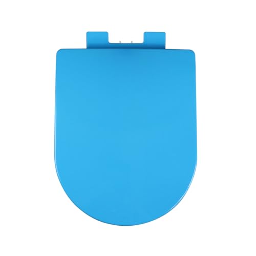 Asiento de Inodoro en Forma de D Azul Cierre Suave y liberación rápida Fácil de Limpiar e Instalar Bisagra Superior Fija Duradero y Elegante Se Adapta a la