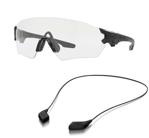 Oakley OO9328 Sunglasses Bundle: OO 9328 932805 Si Tombstone Matte Black Clear and Large Black leash Accessory kit2