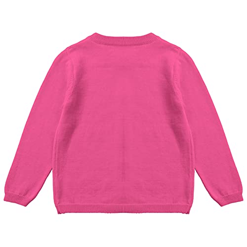 renvena Little Girls Cotton Cardigans Kids Long Sleeve Button Sweater Toddler Round Neck Cardigan Sweaters4