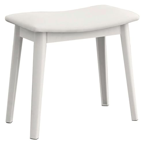 Balama Hocker Schminktisch Sitzhocker Badhocker Weiß gepolstert 47x28x45cm...