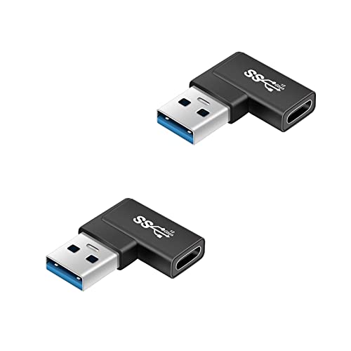 USB Type C(メス) to USB 3.0(オス) 変換アダプタ L型 (2個セット) Suptopwxm USB3.1 10Gbps 高速データ伝送 Xperia/iphone/iPad/MacBook/Surface 変換アダプタ 急速充電 小