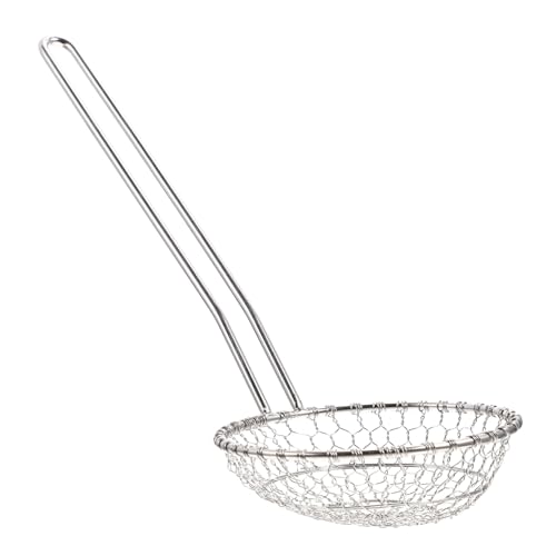 KICHOUSE 1Pc Stainless Steel Skimmer Kitchen Strainer Tool for Rapid Liquid Separation Cooking Utensil for Frying and Sifting