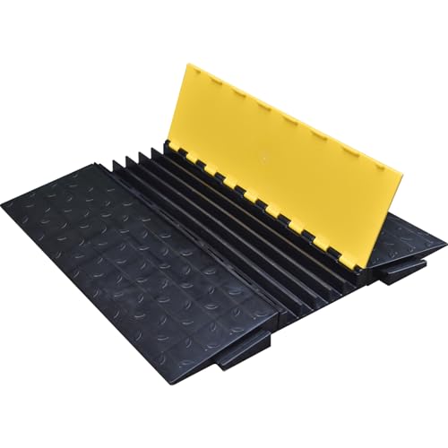 OranLite Assemble Threshold Bridge Ramp, 5-Channel Floor Wire Cord Cable Protector Ramp, Doorway Ramp for Cars Wheelchairs, ADA Compliant Driveway Road Hump, Traffic Speed Bump