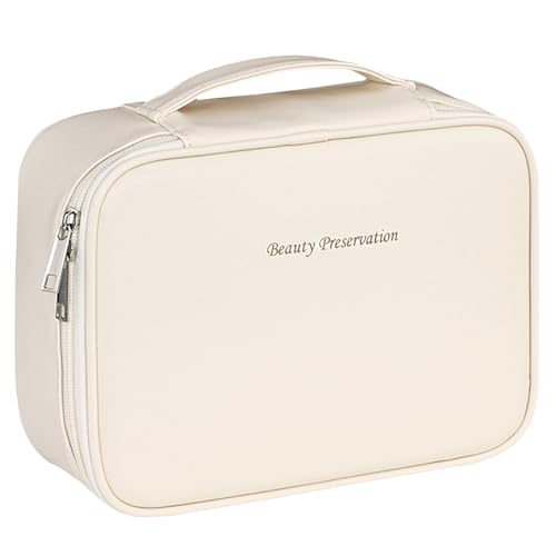 Neceser Mujer - Neceser Maquillaje - Bolsa De Maquillaje Organizador - Makeup Bag - Regalo para Niña - para Viaje/Al Aire Libre (Color Albaricoque)
