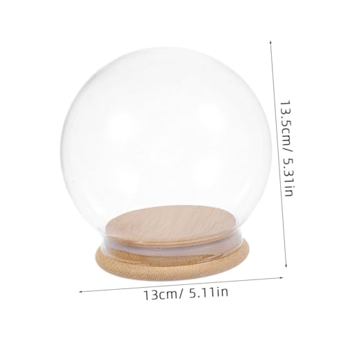 Cúpula de cristal MUELODSIC con base de bambú de alta resistencia 3