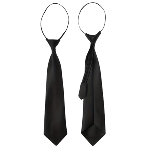 JchEnye 2 Stücke schwarze Damenkrawatten - Lange, schmale und verstellbare Krawatten, perfekt für JK - Uniformen, Mädchen - Abschlussfeiern, Business - Anlässe und Hochzeiten
