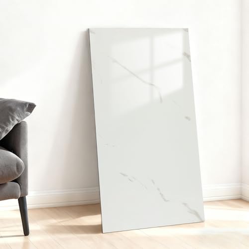 Alened Piastrelle adesive da cucina, in marmo, 60 x 30 cm, 10 pezzi, adesivi per piastrelle, colore bianco, impermeabili, autoadesive, per bagno, cucina, soggiorno, soggiorno