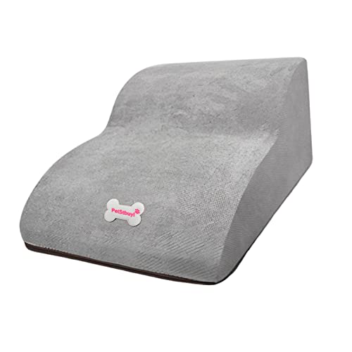 perfk Escalones de Espuma para Mascotas para Perros y Gatos pequeños, Escalera de rampa portátil para sofá, sofá y Escalada de Cama Alta, Soporte de peldaño, Gris