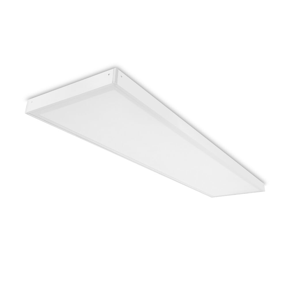 Aufbau Deckenleuchte 120x30cm 28W 3000K warmweiß 4760lm 170 Lumen/Watt flimmerfrei blendfrei UGR<19 LED-Panel mit Aufbaurahmen 1200x300x43mm