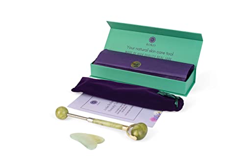 Jade Roller and Gua Sha Set - Biggest Size - 8 inch - Anti Aging Jade Roller for Face - Real Jade Stone Face Massager for Lift, Slim, Depuff, Boost Collagen