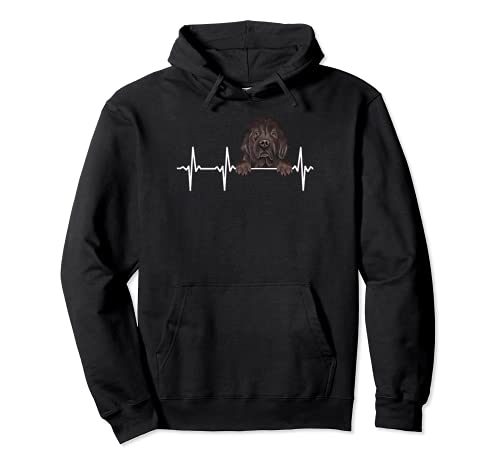 Funny Dog Heartbeat For Newfoundland Lovers Pullover Hoodie, Black