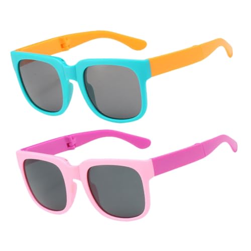 Beavorty Polarized Sunglasses for Boys and Girls 2 Pack Folding Lightweight Suitable for Boys Girls