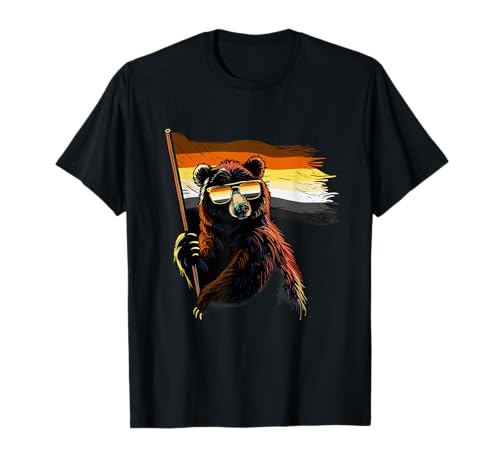 Gay Pride Bear Flag Sunglasses LGBTQ LGBT Gay Bear Pride T-Shirt