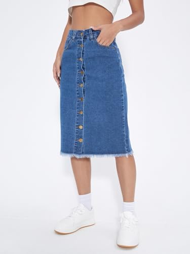 Image of KOTTY Cotton Blend Fit and Flare Skirt