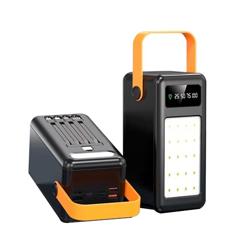 80000mAh Power Bank for Outdoor Camping Portable Charger with 8 Output& 3 Input External Battery with LED Display for phones Tablets(Size:40000 mAh,Color:Black)