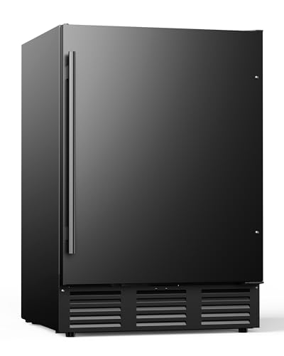 24 Inch Beverage Refrigerator, 180 Can Under Counter Fridge, Stainless ...