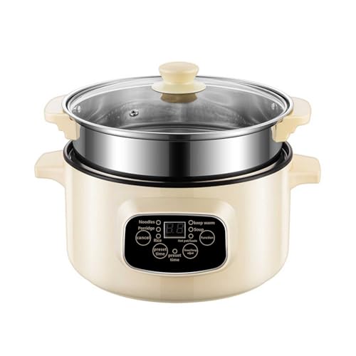 Hot Pot Electric with Steamer, 3.2LPortable Hot Pot with Delay Timer Function, Multifunctional Non-Stick Ramen Cooker for Steak, Pasta, Hot Pot, Ramen, Quick Heating and Overheat Protection