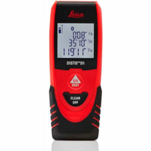 Leica Geosystems DISTO D1 120ft Laser Distance Measure with Bluetooth 4.0 Black/Red