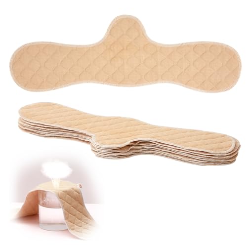 Boyiee 9 Forros de Sudor Debajo de Senos Pecho Sujetador de Algodón Reutilizables Almohadillas Absorbentes de Sudor (Desnudo,Talla M)