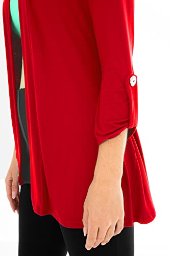 Image of Loxdonz Women's Open Front Cardigans Casual 3 /4 Sleeve Cardigan Soft Lightweight Top