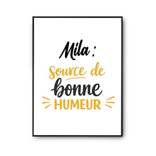 Affiche Mila poster citation humour décoration murale et idée cadeau anniversaire fait en France