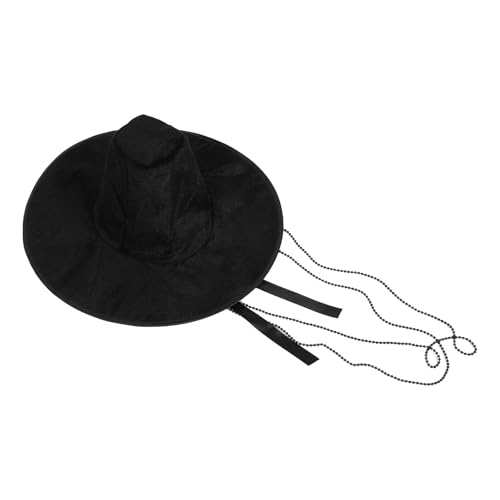 Chapeau traditionnel coréen de cosplay en flanelle noire avec jugulaire pour déguisement homme