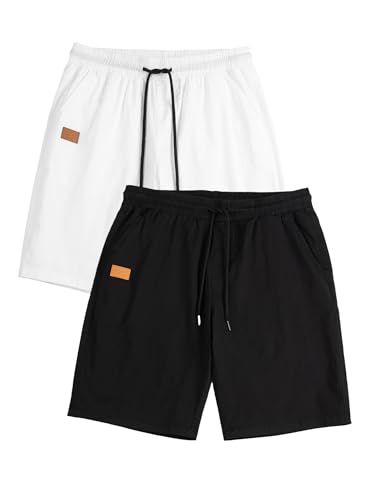 Image of JMIERR Mens Cotton Stretch Shorts Casual Drawstring Twill Chino Shorts