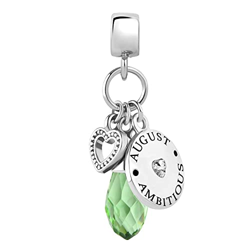 January-December 12 Months Colors Birthstone Crystal Happy Birthday Heart Tear Drop Charms For Charm Bracelets Necklace2
