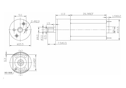 EsportsMJJ Chihai Motor Chr-16Ga-A17-20-10D Dc 12V 900Rpm Getriebemotor Elektrischer Gleichstrommotor