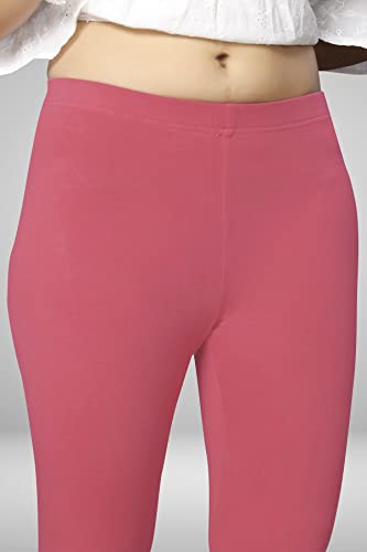 Image of Women's Cotton Skinny Leggings with Ankle Length Solid Pattern Mid Rise and Elastic Closure | Cotton Skinny Leggings for Womens