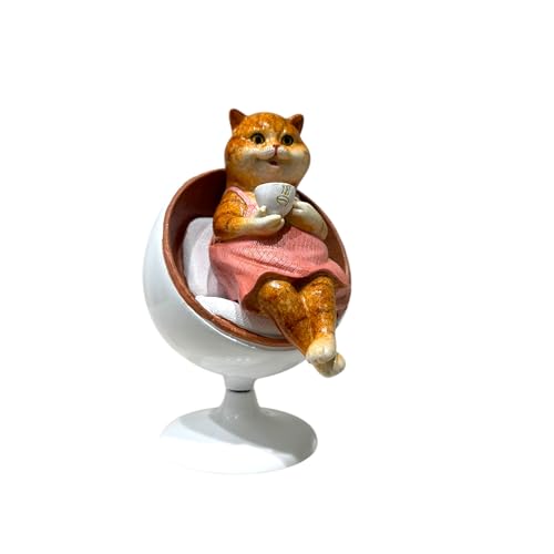 Image of AUGEN Polyresin Rotating Kitten Coffee Statue Showpiece for Home Decor Decoration and Gifting (1767F19, 15.5cm)