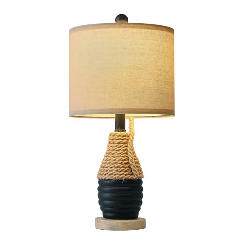 OYEARS 20" Table Lamp for Bedroom, Bedside Table Lamp for Living Room, Small Farmhouse Lamps for Nightstand, Coastal Nautical Lamp Deco, Ocean Beach Vintage Retro Style, Navy Blue - Image 8