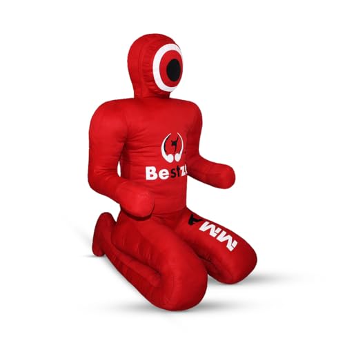 MMA Grappling Dummy- Brazilian Jiu Jitsu Dummy Wrestling Grappling BJJ Dummy, Judo Punching Bag Throwing Dummy for Karate, Boxing Training Red-UNFILLED (70 in (6FT))