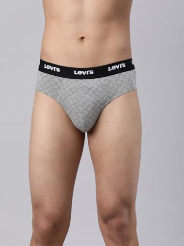 Image of Levi's 021 Brief for Men | Cotton Stretch Fabric | Printed Men's Underwear | Breathable | Anti-Roll Waistband | Extra Supportive Gusset | Functional Fly | Dual Layer 3D Pouch | Tagless | Pack of 2